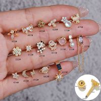 Fashion Geometric Brass Inlay Zircon Ear Studs 1 Piece main image 1