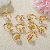 Glam Pentagram Brass Plating Zircon Ear Clips 1 Piece main image 6