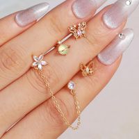 Fashion Geometric Brass Plating Zircon Ear Studs 1 Piece main image 2