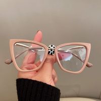 Retro Solid Color Ac Cat Eye Full Frame Optical Glasses main image 2