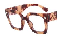 Retro Solid Color Leopard Ac Square Full Frame Optical Glasses sku image 4