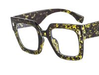 Retro Color Sólido Leopardo C.a. Cuadrado Fotograma Completo Gafas Ópticas sku image 5