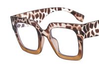 Retro Color Sólido Leopardo C.a. Cuadrado Fotograma Completo Gafas Ópticas main image 2