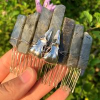 Chinoiserie Crow Natural Crystal Handmade Hair Combs sku image 17