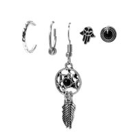 Retro Feather Alloy Plating Women's Drop Earrings 1 Set sku image 1