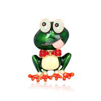 Cartoon Style Frog Alloy Enamel Inlay Rhinestones Unisex Brooches 1 Piece main image 1