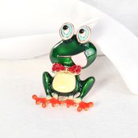 Cartoon Style Frog Alloy Enamel Inlay Rhinestones Unisex Brooches 1 Piece main image 5