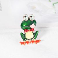 Cartoon Style Frog Alloy Enamel Inlay Rhinestones Unisex Brooches 1 Piece main image 4