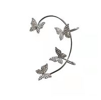 Wholesale Jewelry Fashion Butterfly Alloy Artificial Rhinestones Inlay Ear Clips main image 3
