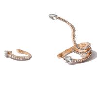 Estilo Simple Serpiente Aleación Embutido Diamantes De Imitación Mujeres Pinzas Para Las Orejas 1 Juego main image 3