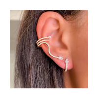 Simple Style Snake Alloy Inlay Rhinestones Women's Ear Clips 1 Set main image 1