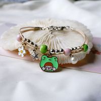 Cute Frog Alloy Braid Artificial Pearls Women's Bracelets sku image 2
