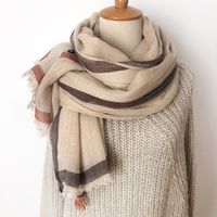 Women's Simple Style Stripe Acrylic Artificial Wool Winter Scarves main image 3