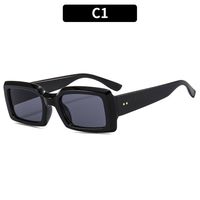 Retro Solid Color Ac Square Full Frame Women's Sunglasses sku image 5