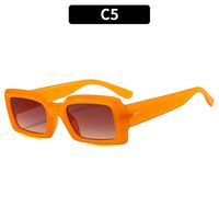 Retro Solid Color Ac Square Full Frame Women's Sunglasses sku image 3