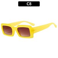 Retro Solid Color Ac Square Full Frame Women's Sunglasses sku image 9
