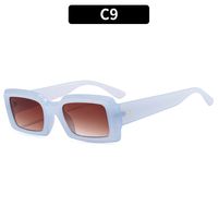 Retro Solid Color Ac Square Full Frame Women's Sunglasses sku image 10