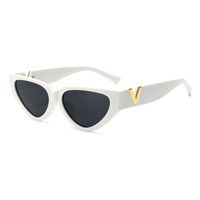 Retro Solid Color Ac Cat Eye Full Frame Women's Sunglasses sku image 5