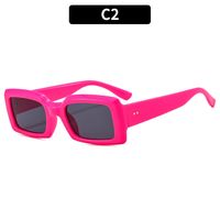 Retro Solid Color Ac Square Full Frame Women's Sunglasses sku image 6