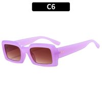 Retro Solid Color Ac Square Full Frame Women's Sunglasses sku image 12