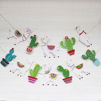 Birthday Cactus Letter Alpaca Paper Birthday Decorative Props 1 Piece sku image 3