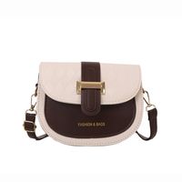 Women's Pu Leather Color Block Fashion Square Magnetic Buckle Crossbody Bag sku image 2