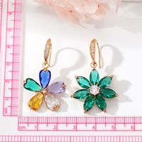 Fashion Lotus Alloy Inlay Crystal Rhinestones Women's Drop Earrings 1 Pair main image 3