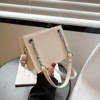 Brown White Black Pu Leather Letter Square Evening Bags main image 4