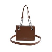 Brown White Black Pu Leather Letter Square Evening Bags sku image 1