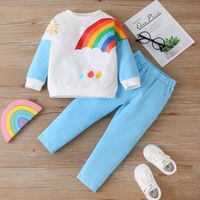Fashion Rainbow Cotton Boys Clothing Sets sku image 2