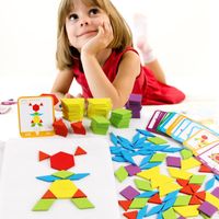Wooden 155 Pieces Puzzle Children's Education Geometric Shape Puzzle Toys Wholesale main image 4