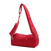 Women's Canvas Solid Color Fashion Square Zipper Crossbody Bag sku image 2