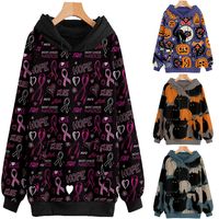 Mujeres Sudadera Manga Larga Sudaderas Con Capucha Y Sudaderas Impresión Casual Calabaza main image 4