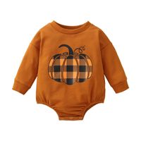 Halloween Fashion Pumpkin Cotton Blend Baby Rompers sku image 2