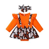 Halloween Fashion Pumpkin Cotton Baby Rompers sku image 4