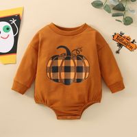 Halloween Fashion Pumpkin Cotton Blend Baby Rompers main image 1
