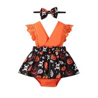 Halloween Fashion Pumpkin Polyester Baby Rompers main image 4
