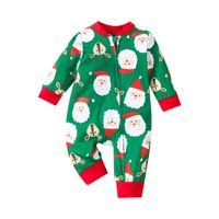 Christmas Fashion Santa Claus Printing Cotton Blend Baby Rompers sku image 4