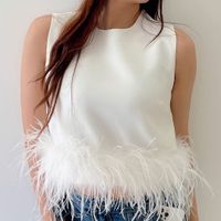 Women's T-shirt Sleeveless Tank Tops Feather Fashion Solid Color main image 3
