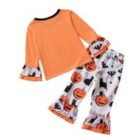 Halloween Fashion Ghost Polyester Girls Clothing Sets main image 4