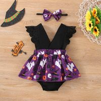 Halloween Fashion Pumpkin Polyester Baby Rompers sku image 1