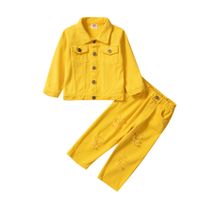 Fashion Solid Color Polyester Girls Clothing Sets sku image 14
