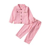Fashion Solid Color Polyester Girls Clothing Sets sku image 3