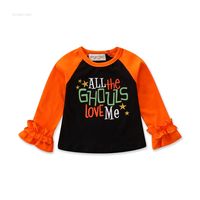 Halloween Fashion Letter Cotton T-shirts & Blouses main image 4