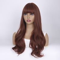 Women's Fashion Holiday High Temperature Wire Bangs Long Curly Hair Wigs sku image 1