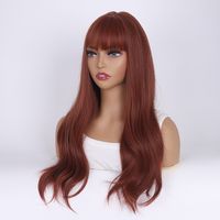 Women's Fashion Holiday High Temperature Wire Bangs Long Curly Hair Wigs sku image 2