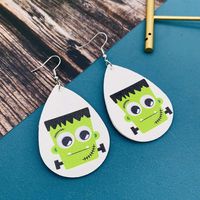 Fashion Pumpkin Letter Water Droplets Pu Leather Women's Earrings 1 Pair main image 5