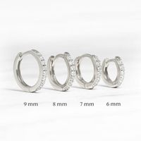 Fashion Round Brass Inlay Zircon Hoop Earrings 1 Pair sku image 1