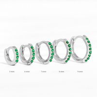 Fashion Round Brass Inlay Zircon Hoop Earrings 1 Pair sku image 13