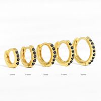 Fashion Round Brass Inlay Zircon Hoop Earrings 1 Pair sku image 17